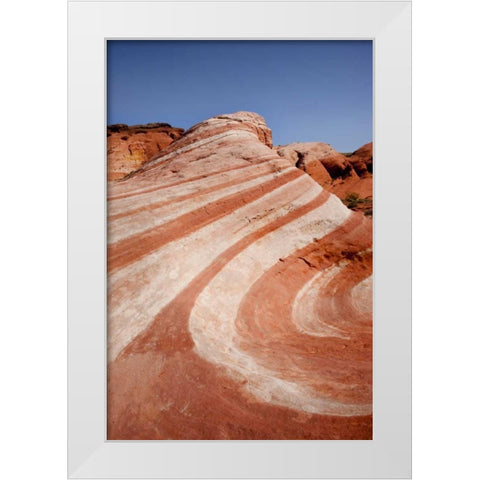 Nevada, Valley of Fire SP Striped sandstone White Modern Wood Framed Art Print by Grall, Don