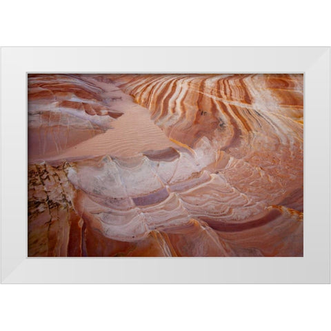 Nevada, Valley of Fire SP Striped sandstone White Modern Wood Framed Art Print by Grall, Don