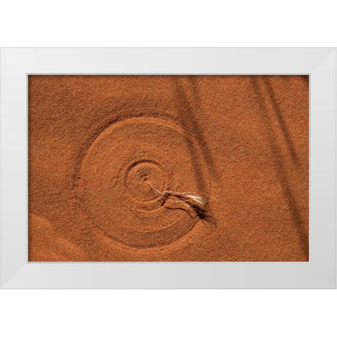 Nevada, Valley of Fire SP Circle in the sand White Modern Wood Framed Art Print by Grall, Don