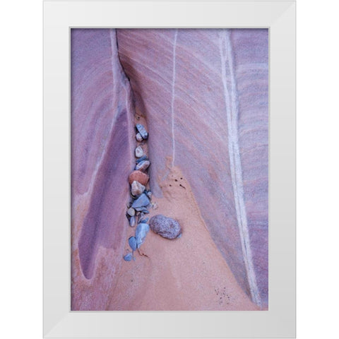 Nevada, Valley of Fire SP Eroded rock White Modern Wood Framed Art Print by Delisle, Gilles