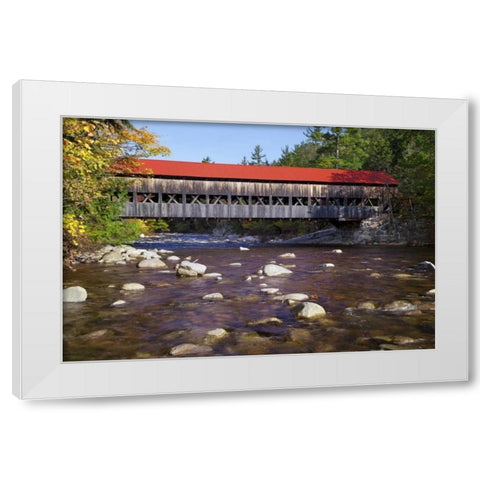 NH, White Mts Albany Covered Bridge White Modern Wood Framed Art Print by Flaherty, Dennis