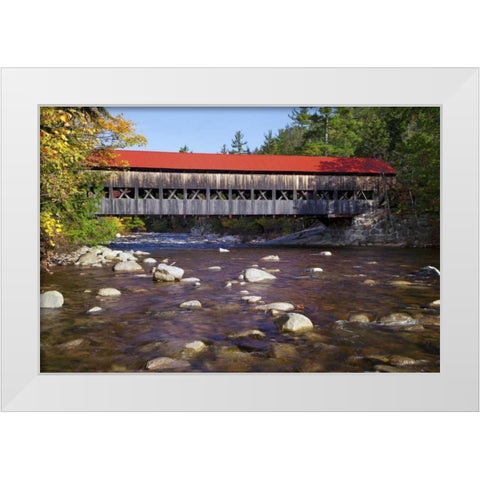 NH, White Mts Albany Covered Bridge White Modern Wood Framed Art Print by Flaherty, Dennis