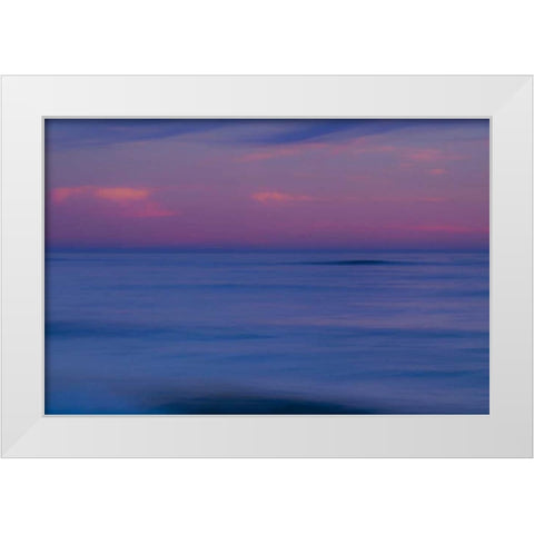 New Jersey, Cape May Sunrise on ocean shore White Modern Wood Framed Art Print by OBrien, Jay