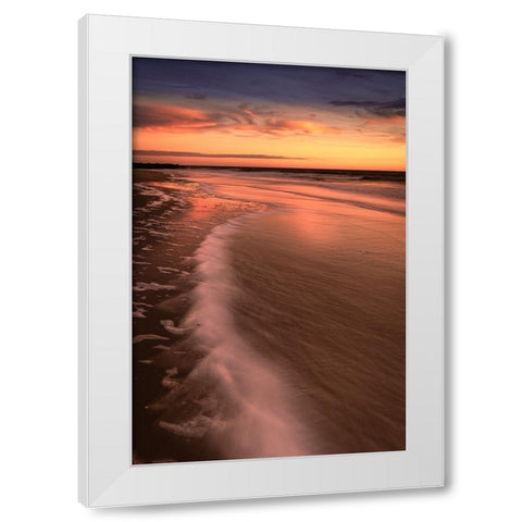 USA-New Jersey-Cape May National Seashore-Sunrise on ocean shore White Modern Wood Framed Art Print by Jaynes Gallery
