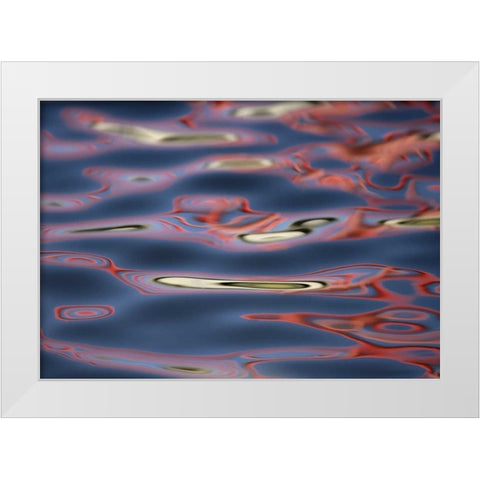 New Mexico, Socorro Red patterns in water White Modern Wood Framed Art Print by Morris, Arthur