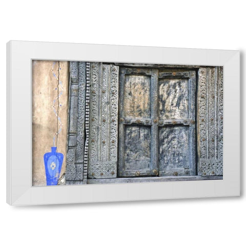 New Mexico, Santa Fe Old doorway White Modern Wood Framed Art Print by OBrien, Jay