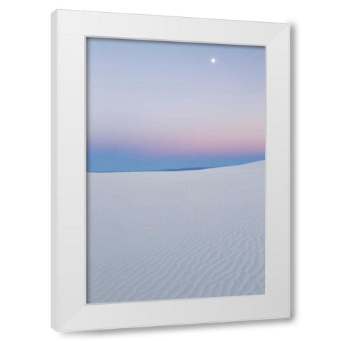 New Mexico, White Sands NM Moon over desert White Modern Wood Framed Art Print by Illg, Cathy and Gordon