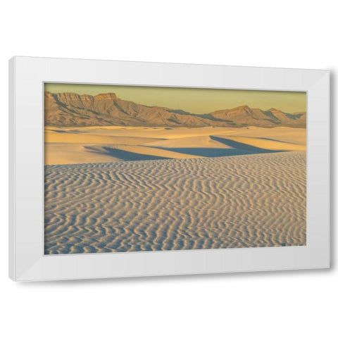 New Mexico, White Sands NM Sunset on desert White Modern Wood Framed Art Print by Illg, Cathy and Gordon