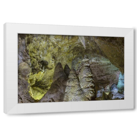 New Mexico, Carlsbad Caverns Scenic of cavern White Modern Wood Framed Art Print by Paulson, Don
