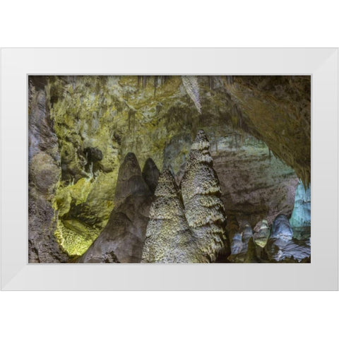 New Mexico, Carlsbad Caverns Scenic of cavern White Modern Wood Framed Art Print by Paulson, Don