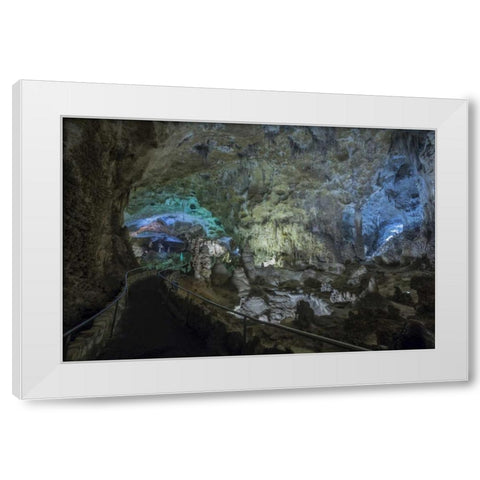 New Mexico, Carlsbad Caverns Scenic of cavern White Modern Wood Framed Art Print by Paulson, Don