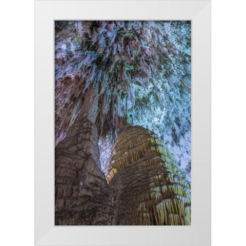 New Mexico, Carlsbad Caverns Scenic of cavern White Modern Wood Framed Art Print by Paulson, Don