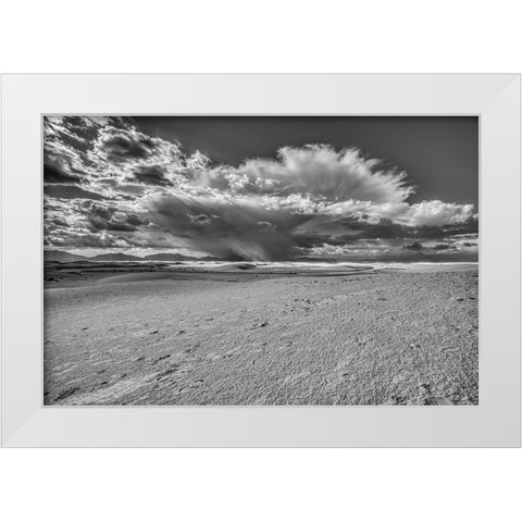 USA- New Mexico- White Sands National Park. Black and white White Modern Wood Framed Art Print by Jaynes Gallery