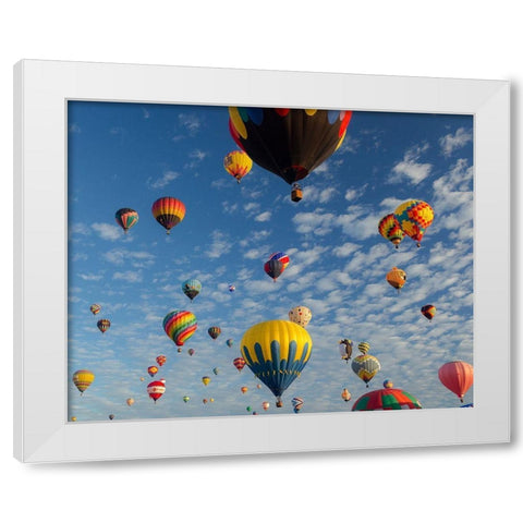 Mass Ascension Albuquerque International Balloon Fiesta-Albuquerque-New Mexico White Modern Wood Framed Art Print by Pryor, Maresa