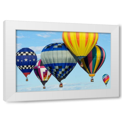 Mass Ascension Albuquerque International Balloon Fiesta-Albuquerque-New Mexico White Modern Wood Framed Art Print by Pryor, Maresa