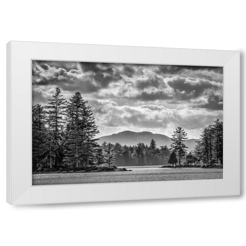 USA-New York-Adirondacks Long Lake-late afternoon at Forked Lake White Modern Wood Framed Art Print by Collins, Ann