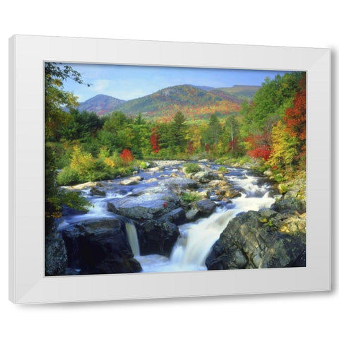 New York A waterfall in the Adirondack Mountains White Modern Wood Framed Art Print by Talbot Frank, Christopher