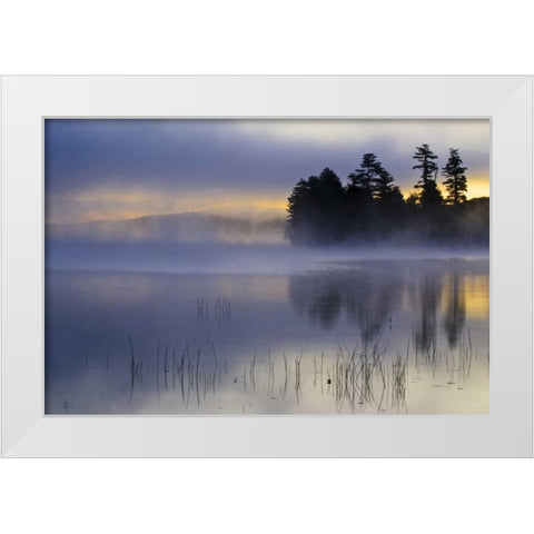 New York, Adirondack Mts, Autumn on Raquette Lake White Modern Wood Framed Art Print by Rotenberg, Nancy