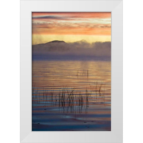 New York, Adirondack Mts, Autumn on Raquette Lake White Modern Wood Framed Art Print by Rotenberg, Nancy