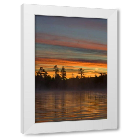 New York, Adirondack Mts, Autumn on Raquette Lake White Modern Wood Framed Art Print by Rotenberg, Nancy