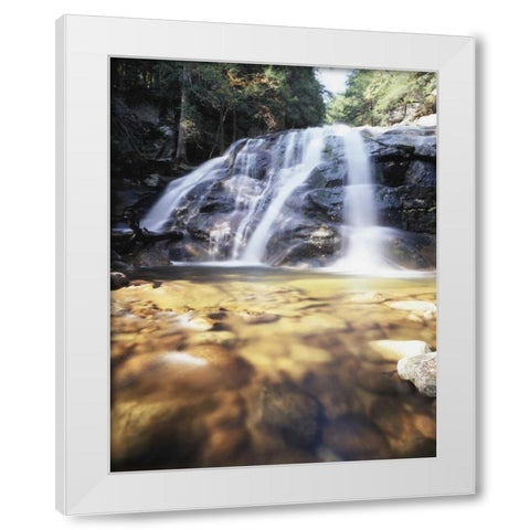 USA, New York, A waterfall in the Adirondacks White Modern Wood Framed Art Print by Talbot Frank, Christopher