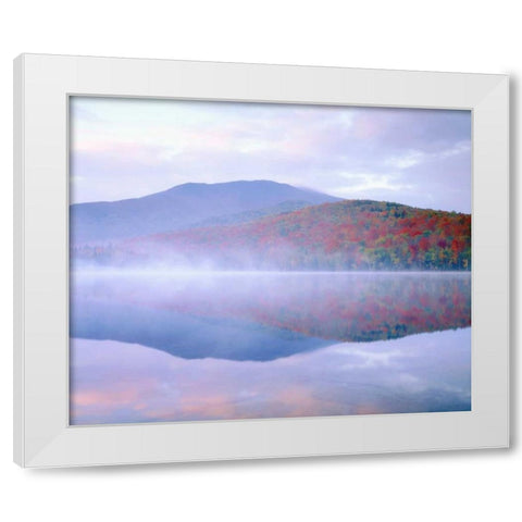 NY, Adirondack Mts Algonquin Peak and Autumn White Modern Wood Framed Art Print by Talbot Frank, Christopher