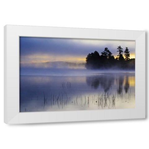 New York, Adirondack Mts Racquette Lake, sunrise White Modern Wood Framed Art Print by Rotenberg, Nancy