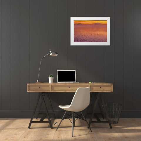 New York, Adirondack Mts Mist on Raquette Lake White Modern Wood Framed Art Print by OBrien, Jay