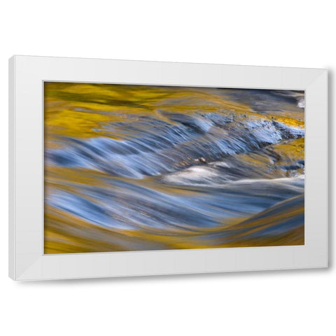 NY, Adirondacks Flowing water on Raquette Lake White Modern Wood Framed Art Print by OBrien, Jay