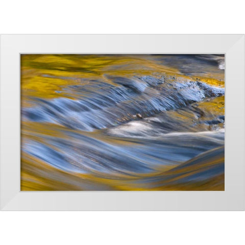 NY, Adirondacks Flowing water on Raquette Lake White Modern Wood Framed Art Print by OBrien, Jay