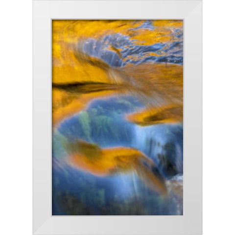 NY, Adirondacks Flowing water on Raquette Lake White Modern Wood Framed Art Print by OBrien, Jay