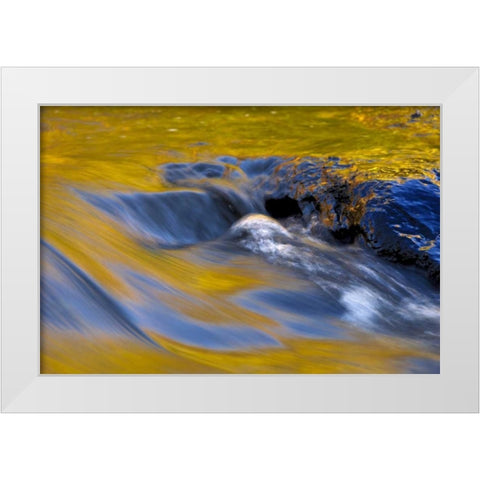 NY, Adirondacks Flowing water on Raquette Lake White Modern Wood Framed Art Print by OBrien, Jay