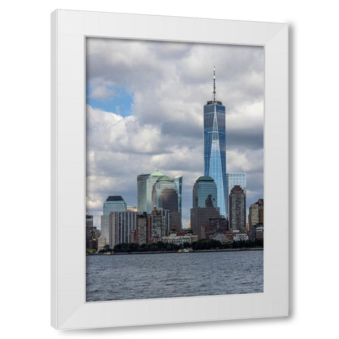 USA-New York New York City skyline White Modern Wood Framed Art Print by Looney, Hollice