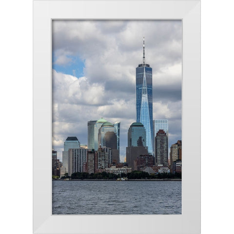 USA-New York New York City skyline White Modern Wood Framed Art Print by Looney, Hollice