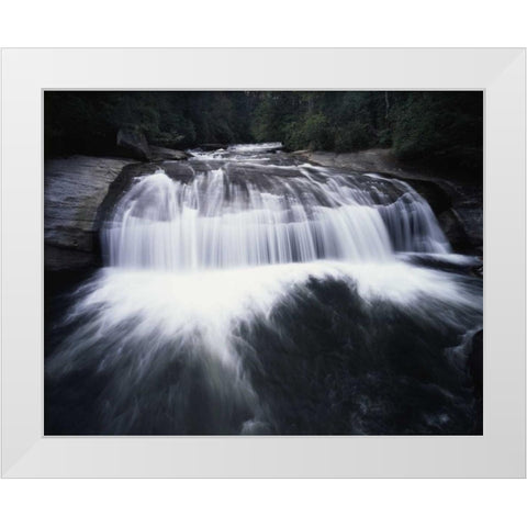 North Carolina, Turtleback Falls in Nantahala NF White Modern Wood Framed Art Print by Talbot Frank, Christopher