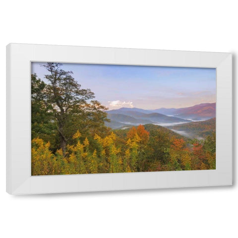 USA, North Carolina Black Mountains overlook White Modern Wood Framed Art Print by Paulson, Don