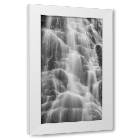 North Carolina, Blue Ridge Crabtree Falls White Modern Wood Framed Art Print by Paulson, Don