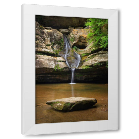 Cedar Falls Hocking Hills State Park-Ohio White Modern Wood Framed Art Print by Majchrowicz, Alan