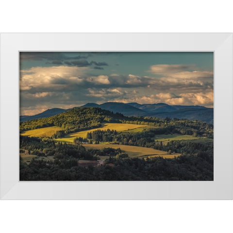 View of Columbia plateau at sunset-Oregon White Modern Wood Framed Art Print by Jones, Adam