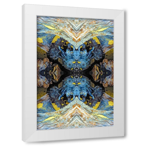 Abstract pattern in driftwood-Bandon Beach-Oregon White Modern Wood Framed Art Print by Jones, Adam