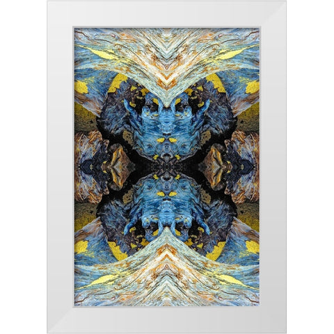 Abstract pattern in driftwood-Bandon Beach-Oregon White Modern Wood Framed Art Print by Jones, Adam