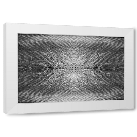 Grass pattern reflected and flipped-Bandon-Oregon White Modern Wood Framed Art Print by Jones, Adam