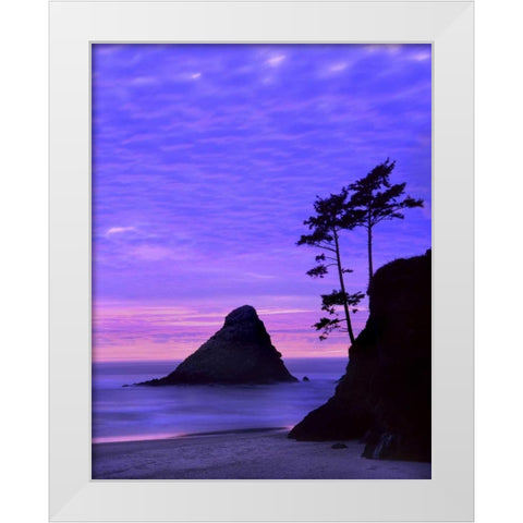 OR, Devils Elbow SP, Sunset over rock formations White Modern Wood Framed Art Print by Terrill, Steve