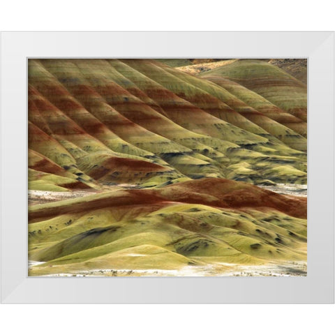 OR, Volcanic ash hills of the Painted Hills Unit White Modern Wood Framed Art Print by Terrill, Steve