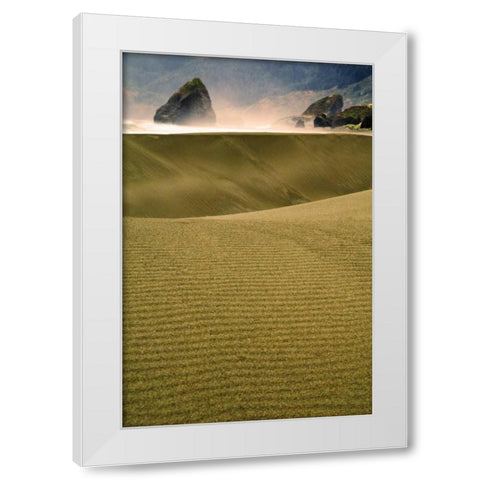 USA, Oregon Sand dunes in late light along coast White Modern Wood Framed Art Print by Rotenberg, Nancy