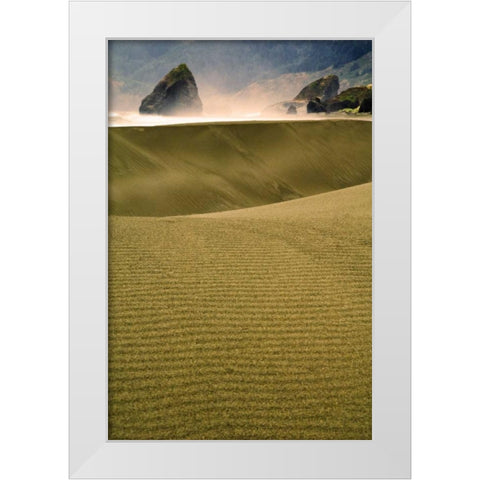 USA, Oregon Sand dunes in late light along coast White Modern Wood Framed Art Print by Rotenberg, Nancy