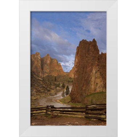 Oregon View of Crooked River in Smith Rock SP White Modern Wood Framed Art Print by Paulson, Don