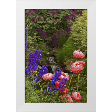 OR,Salem Flowers grow near brook White Modern Wood Framed Art Print by Paulson, Don