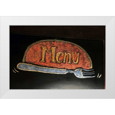 OR, Portland Menu sign at delicatessen White Modern Wood Framed Art Print by Terrill, Steve