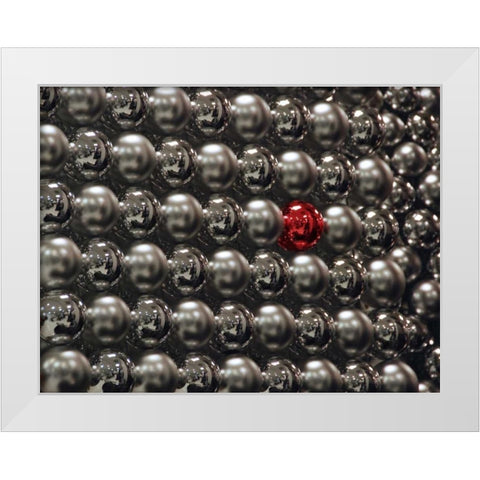 OR, Portland Silver glass Christmas ornaments White Modern Wood Framed Art Print by Terrill, Steve